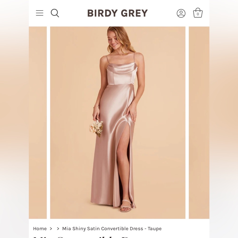Birdy Grey - Mia Satin Convertible Dress - Taupe